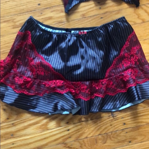 2 piece maid/schoolgirl lingerie set w/ fish one bodice and lace detail size M - Picture 9 of 12